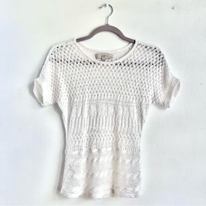LOFT Knitted Blouse White Size XXSP